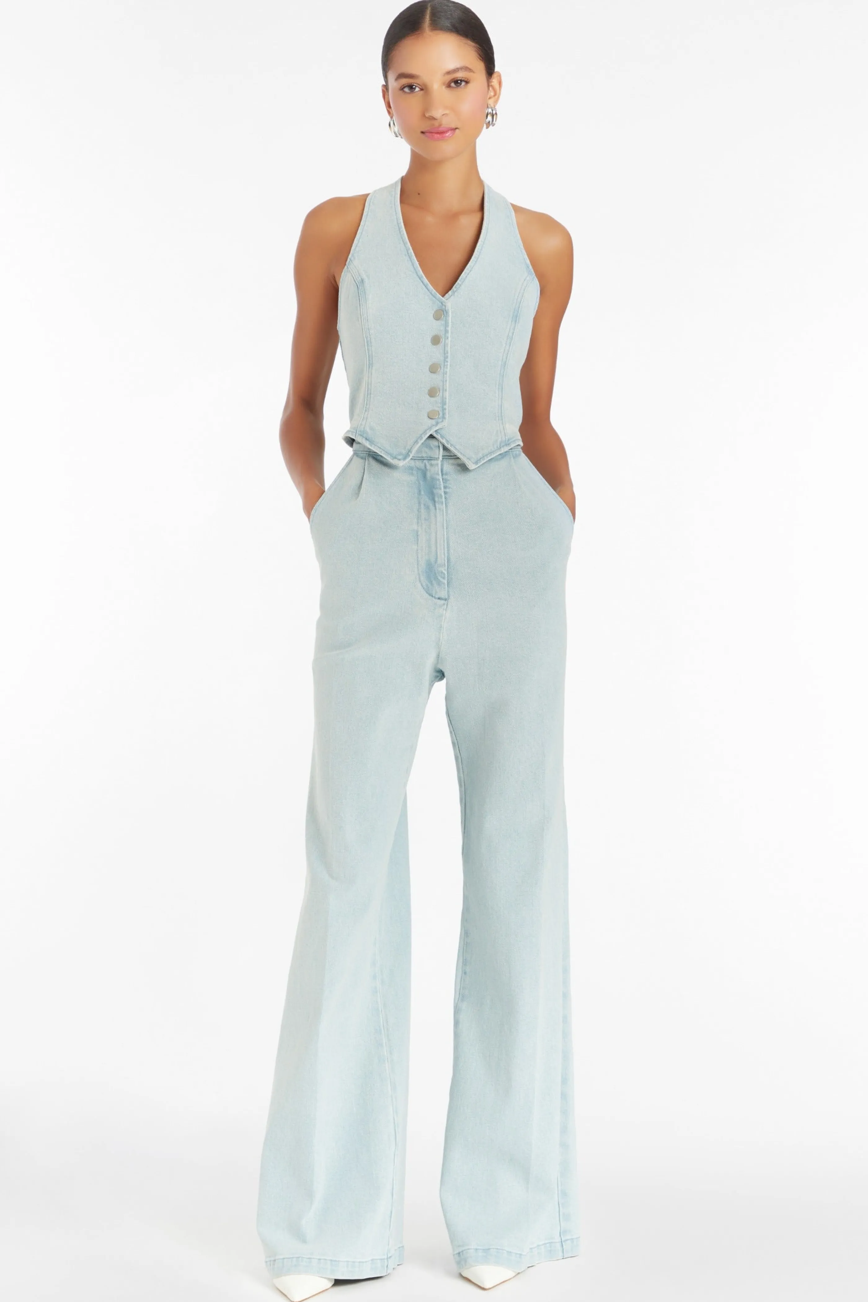 Amanda Uprichard Ethan Denim Jumpsuit